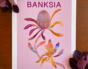 Banksia : A3 giclée art print, satin finish / botanical illustration