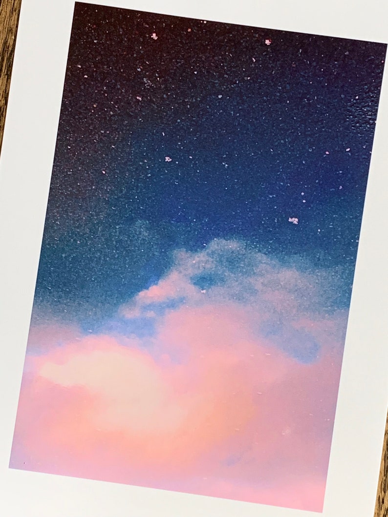 Marshmallow clouds : pair of photographic giclée prints / A4 size / sky lovers, sunset, cloud art image 4