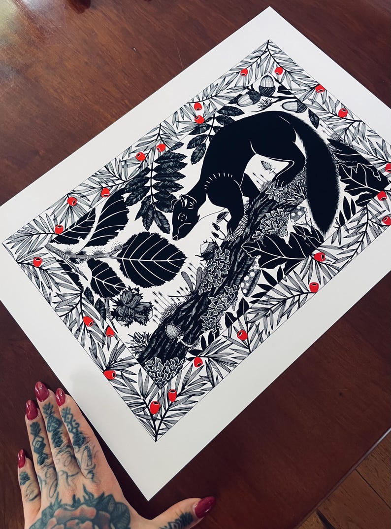 Pine Marten A3 Giclée Art Print, Matte Finish / Northern Ireland