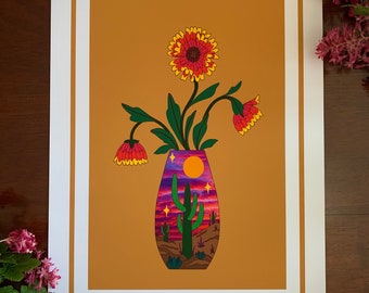 Arizona Sun : A3 giclée art print / botanical illustration