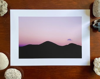 Mournes at Twilight : A4 giclée art print, matte finish / County Down, Northern Ireland / area of outstanding natural beauty