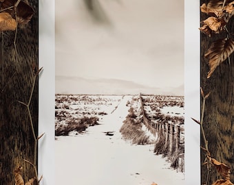 Heathland Snow : A3 giclée art print, matt finish / landscape photography / rural Ireland / Divis mountain