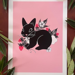 Strawberry Thief : A3 giclée art print, matte finish / made in County Down, Northern Ireland / eclectic decor / nursery / retro inspired