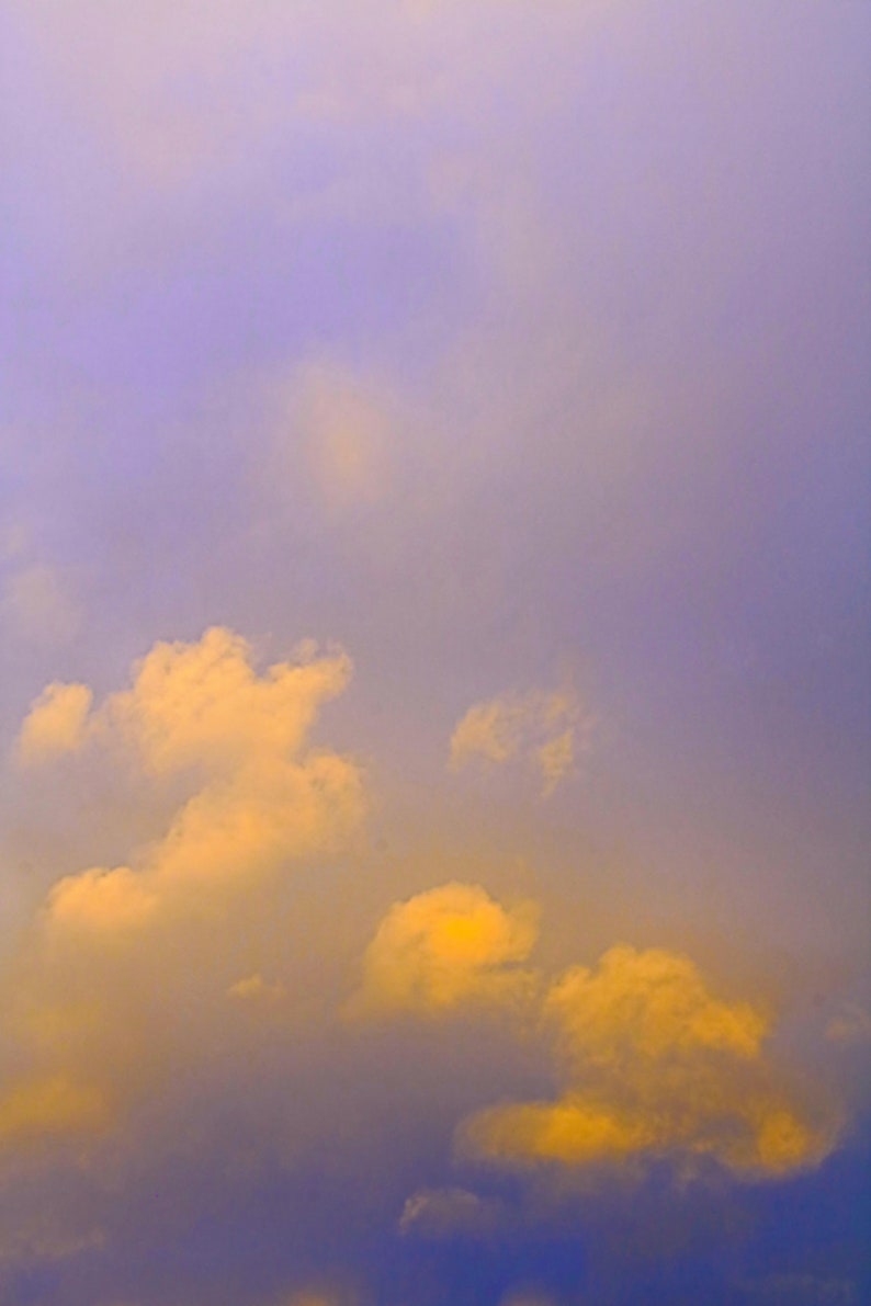 Marshmallow clouds : pair of photographic giclée prints / A4 size / sky lovers, sunset, cloud art image 3