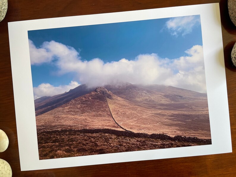 Clouded Summit : A3 giclée art print, satin finish / Mourne Mountains, Area of Outstanding natural Beauty, Mourne Wall image 3