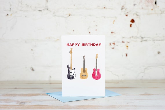 Guitare Basse Acoustique Electrique Anniversaire Carte Etsy Guitare Basse Acoustique Electrique Anniversaire Carte Etsy