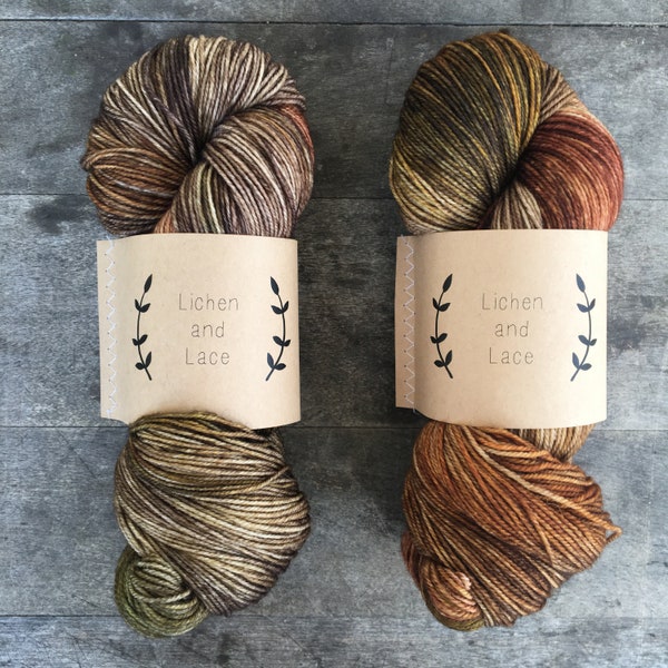 Woods ~ Lichen and Lace Hand Dyed Yarn