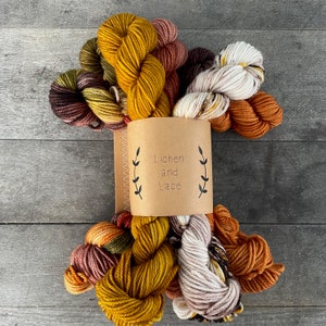 mini sock fade set ~ goldenrod forest