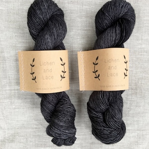 Soot ~ Lichen and Lace Hand Dyed Yarn