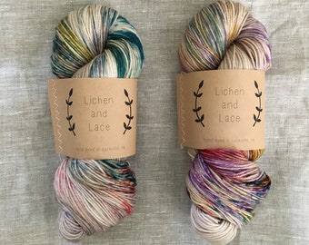 Pressed Flowers ~ Lichen and Lace Hand Dyed Yarn