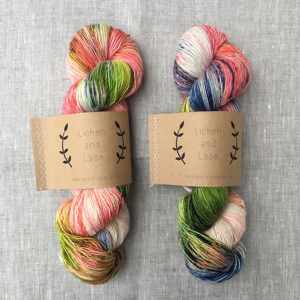 Marsh Lily ~ Lichen and Lace Hand Dyed Yarn