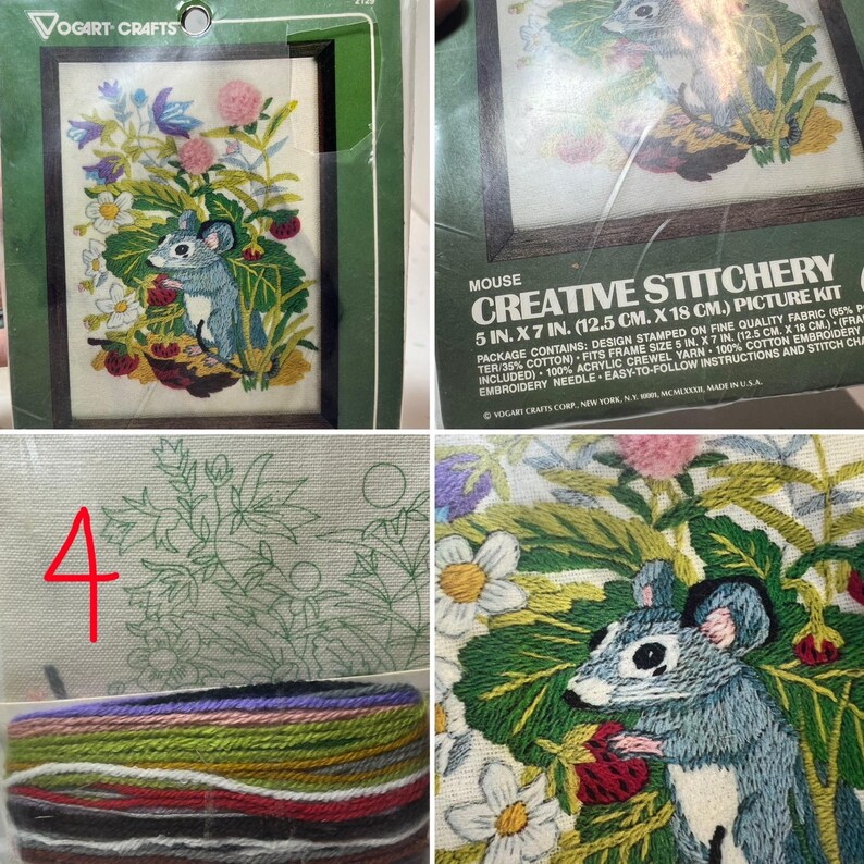 2 Kits De Broderie Vogart Crewel – Cornouiller Et American Beauty – Neufs