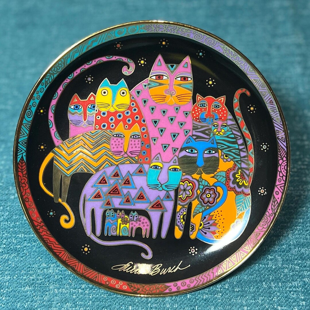 Vintage Franklin Mint 1994 Laurel Burch “fabulous Felines” Decorative ...