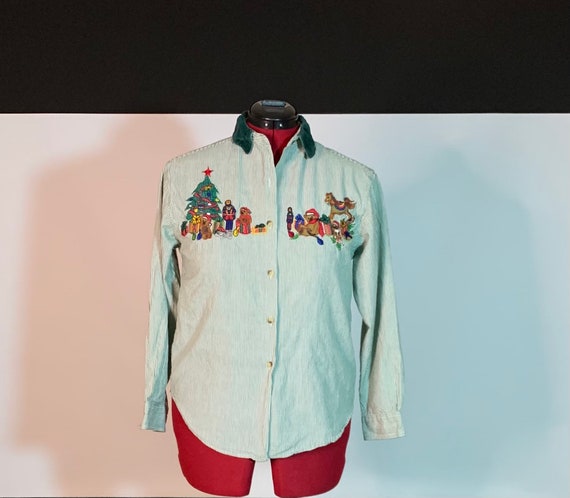 Vintage Ugly Christmas Button up Shirt 