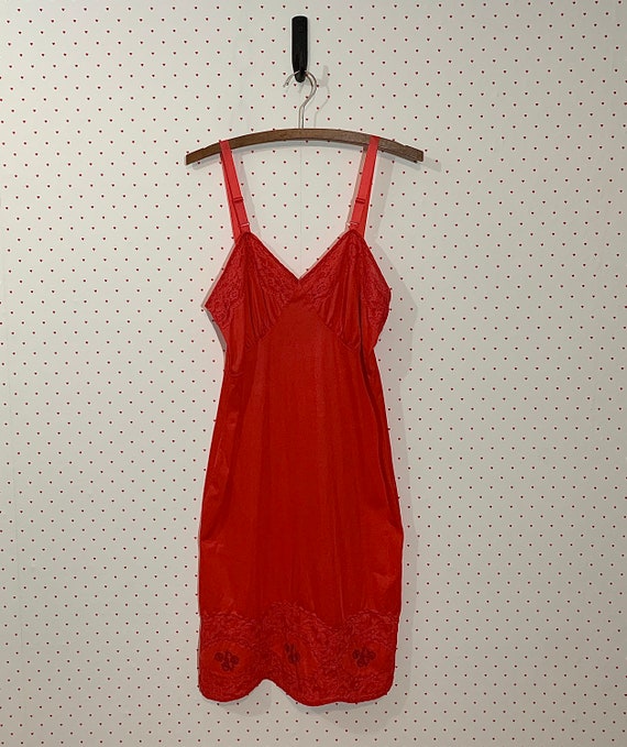 Nan Flower Sexy Red Slip Nightgown Dress **FREE S… - image 1