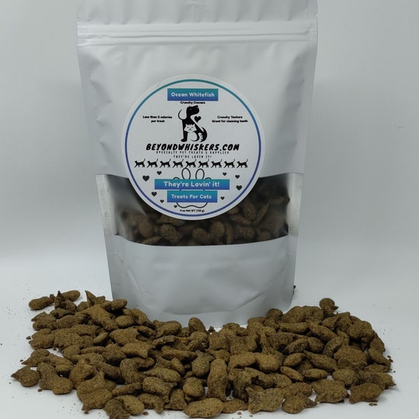 All-natural Cat treats, Limited-ingredient Cat food, Ocean Whitefish cat treats, Crunchy cat treats, Cat food, Fish cat treats,