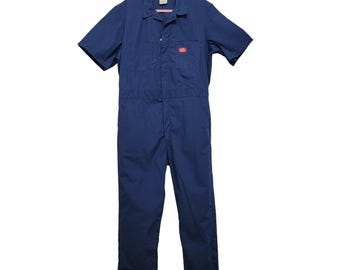Vintage 80s Dickies Coveralls | Navy Blue Boiler Suit | Zip Front