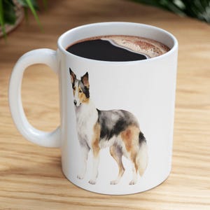Smooth Collie Coffee Mug - Elegant Collie Dog Lover Gift - Ceramic Pet Mug (11oz, 15oz)