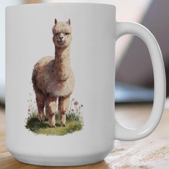Alpaca Coffee Mug, Watercolor Llama Ceramic Cup, Farmhouse - Etsy