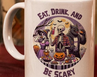 Eat Drink and Be Scary Becher, Halloween-Monster-Kaffeetasse