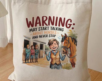 Horse Girl Tote Bag, Funny Sarcastic Equestrian Cotton Canvas