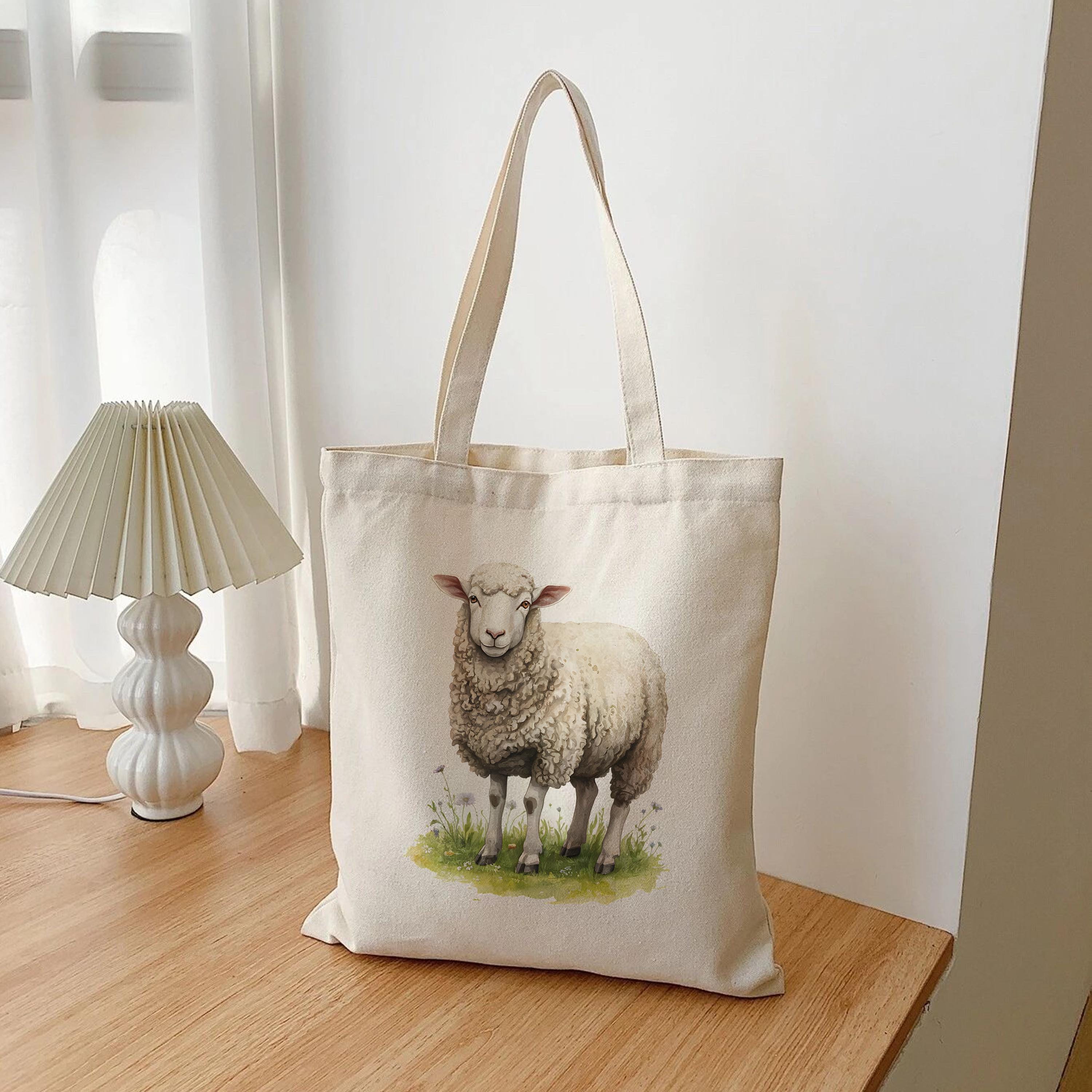 Sheep Tote Bag, Watercolor Lamb Cotton Canvas, Cottagecore - Etsy