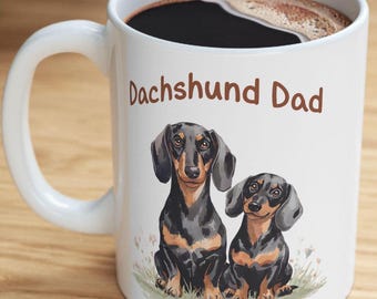Mok teckel vader, koffiekopje Doxie Wiener Sausage Dog