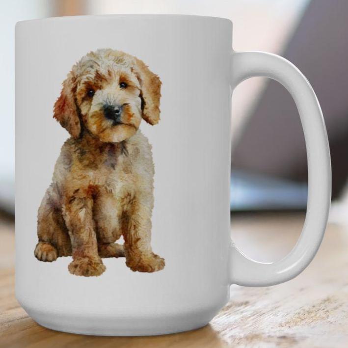 Tazza Da Caffè "Life Is Golden With My Doodle": 325 Ml In Ceramica, Per Proprietari Di Golden Doodle, Regalo Cane Mamma/papà