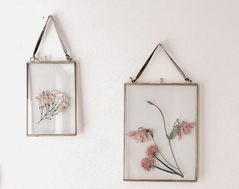 Hanging Brass Photo Frame 6" x 4" / 6" x 8" / 7" x 5" Photo Frames, Pressed Flowers,  Gifts