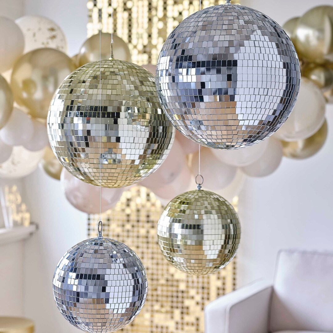 Mirror Disco Ball Hanging Decoration 20cm/30cm/silver/gold Wedding