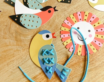 Learn To Sew Children's Stitching Craft Activity Set (Pre School / Primary School Activity 3+ years) - Rainy Day Activity, Birthday Gift