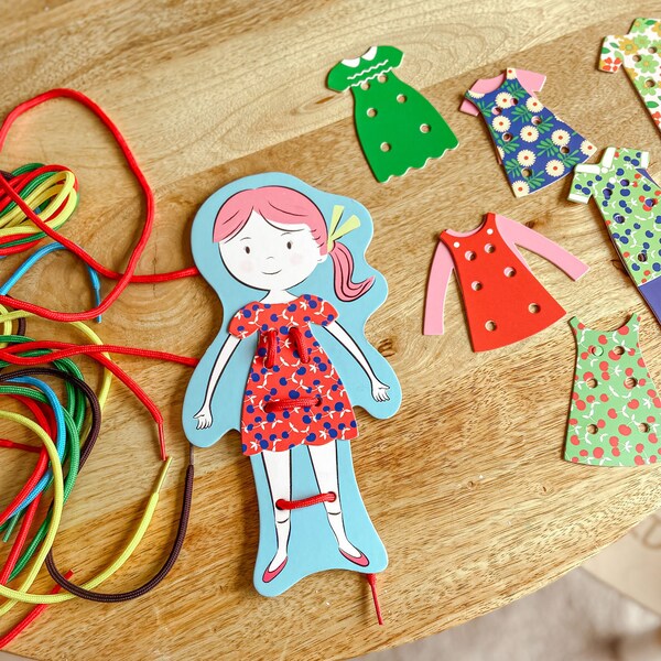 Learn To Sew Doll Dress Up - Children's Stitching Craft Set (Pre School Activity 3+ years) - Rainy Day Activity,  Craft's 3, 4, 5 year old