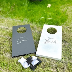 Wedding Garden Games Corn Hole Team Bride / Team Groom Garden games, Lawn Games, Summer Wedding Games, Wedding outdoor games image 1