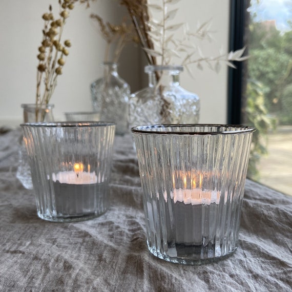 Clear glass tea light holders outlet