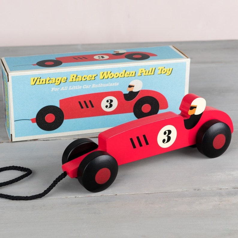 Wooden Toy Pull Along Car Toddler Birthday Toys 1 2 3 Etsy