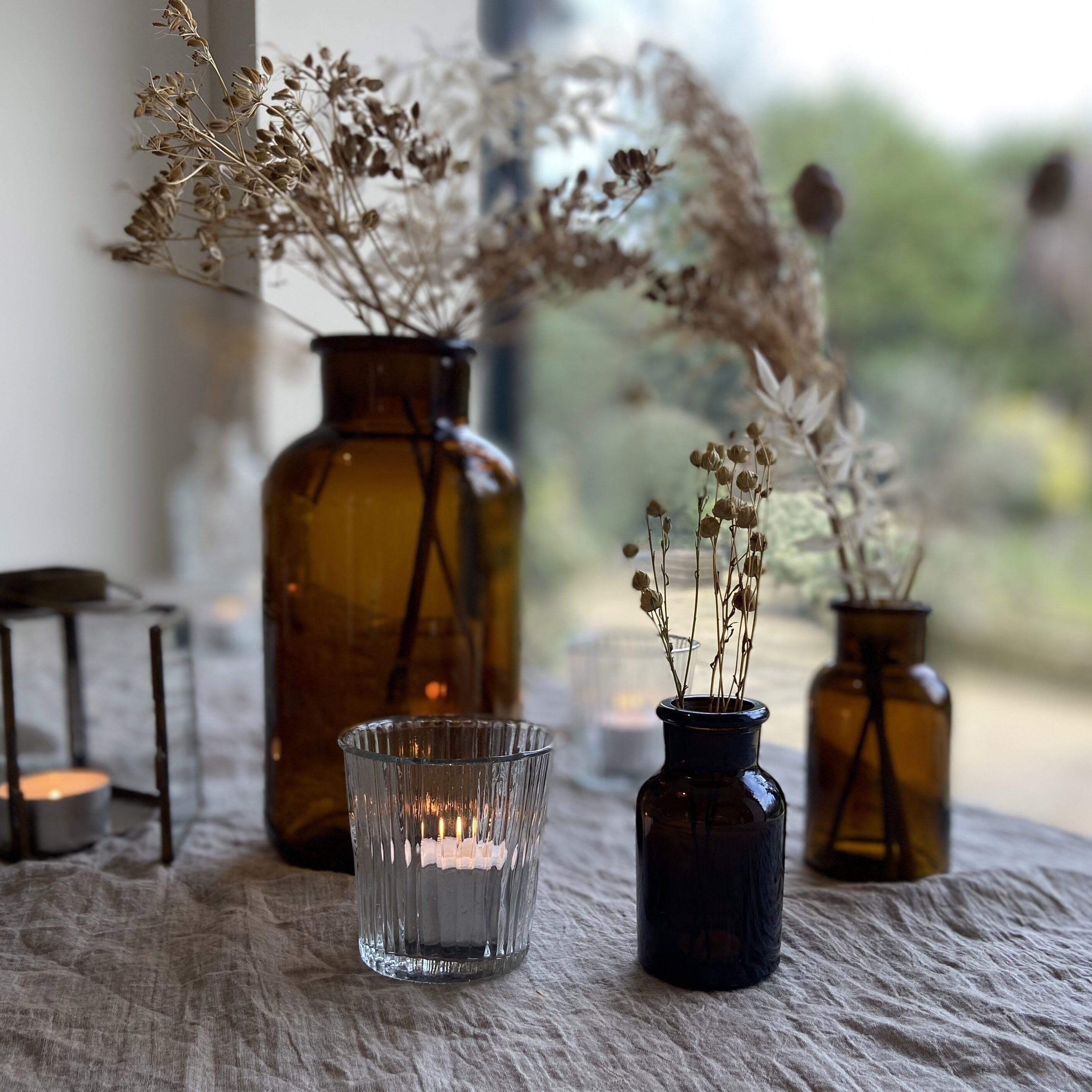 Clear Glass Tea Light Holder Ribbed Design Wedding Candle Etsy UK