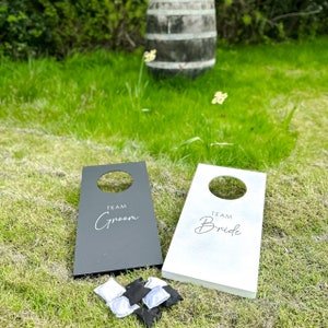 Wedding Garden Games Corn Hole Team Bride / Team Groom Garden games, Lawn Games, Summer Wedding Games, Wedding outdoor games image 5