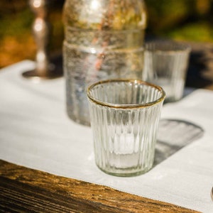 Clear Glass Tea Light with Gold Rim, Wedding Candle Holder Wedding Table Decorations image 5