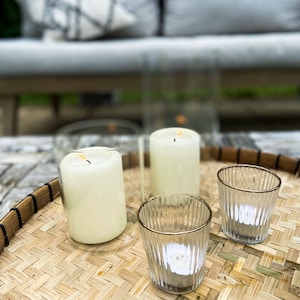 Clear Glass Tea Light with Gold Rim, Wedding Candle Holder Wedding Table Decorations image 3