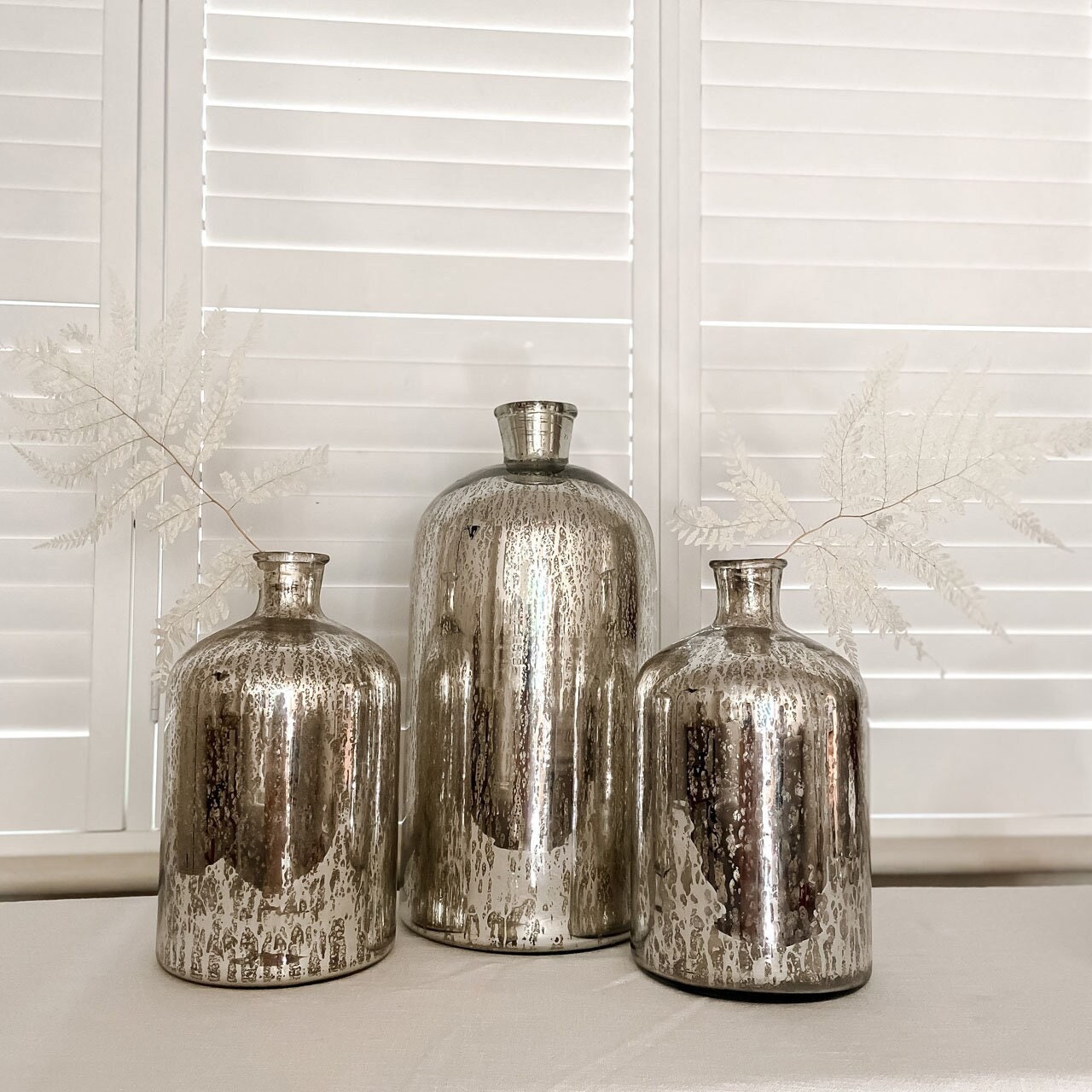 Silver Mirror Vase- 12High Mirror StripsHome Decoration  Accessories,Uniquely Yours. Transform your space into a magical place