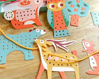 Learn To Sew Children's Stitching Craft Activity Set (Pre School / Primary School Activity 3+ years) - Rainy Day Activity, Birthday Gift
