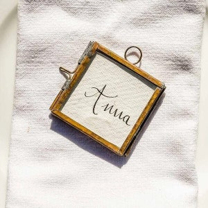 Tiny Brass Photo Frame 5cm - Wedding Name Cards, Wedding Bouquet Photo, Brass Place Card Holders, Wedding Table Decorations