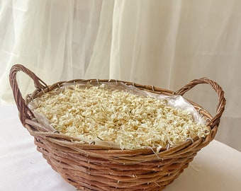 Round Natural Woven Confetti Basket - Holds 40 handfuls of petals - Wedding Decor, Flower Girl Basket, Confetti Basket