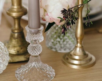 Silver Candlestick Holders Set of 2 Wedding Table Decorations