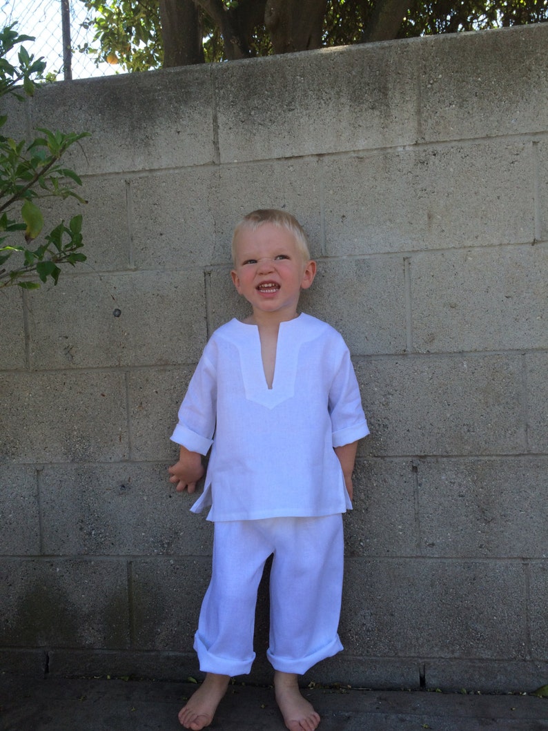 Kids Linen Beach Outfit Toddler Beach Wedding Suit Baby Etsy