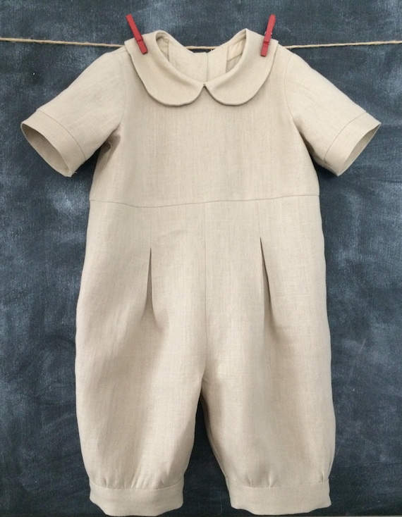 baby boy linen christening outfit