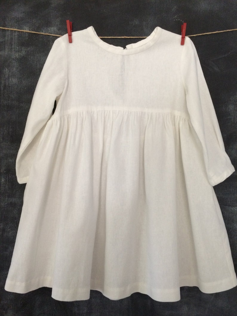 Girls White Linen Dress Toddler Linen Party Dress Long | Etsy