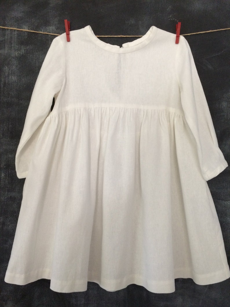 Girls White Linen Dress Toddler Linen Party Dress Long Etsy