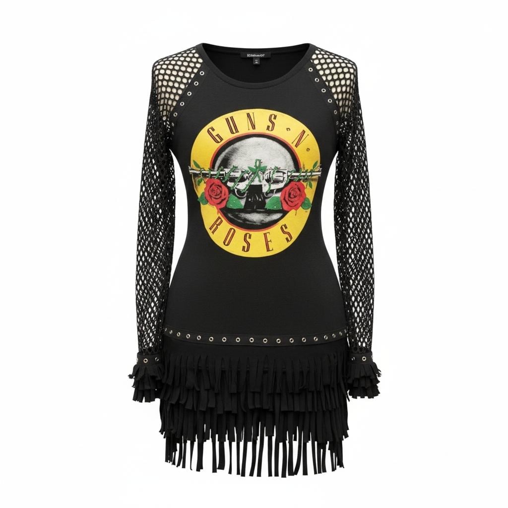 guns and roses shirt dress Guns N' Roses Classic Band Logo T Shirt Dress, M