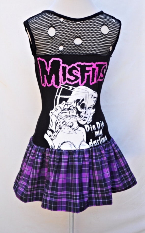 moersleutel Het kantoor als je kunt Misfits punk kleding band merch band kleding rock jurk - Etsy Nederland
